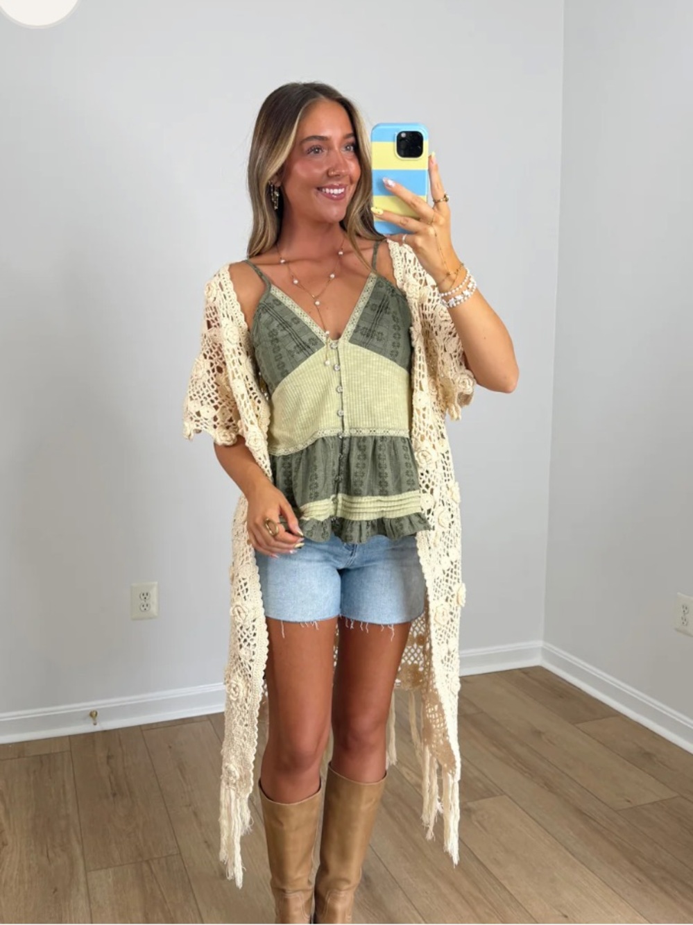 POL Green Patchwork Tank Top - Picture 2 of 3